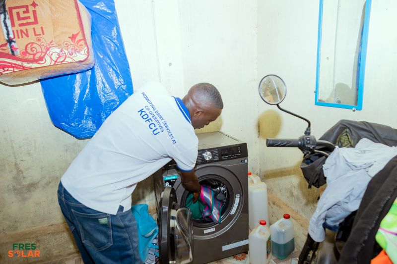 Solar panels powering a Ugandan home